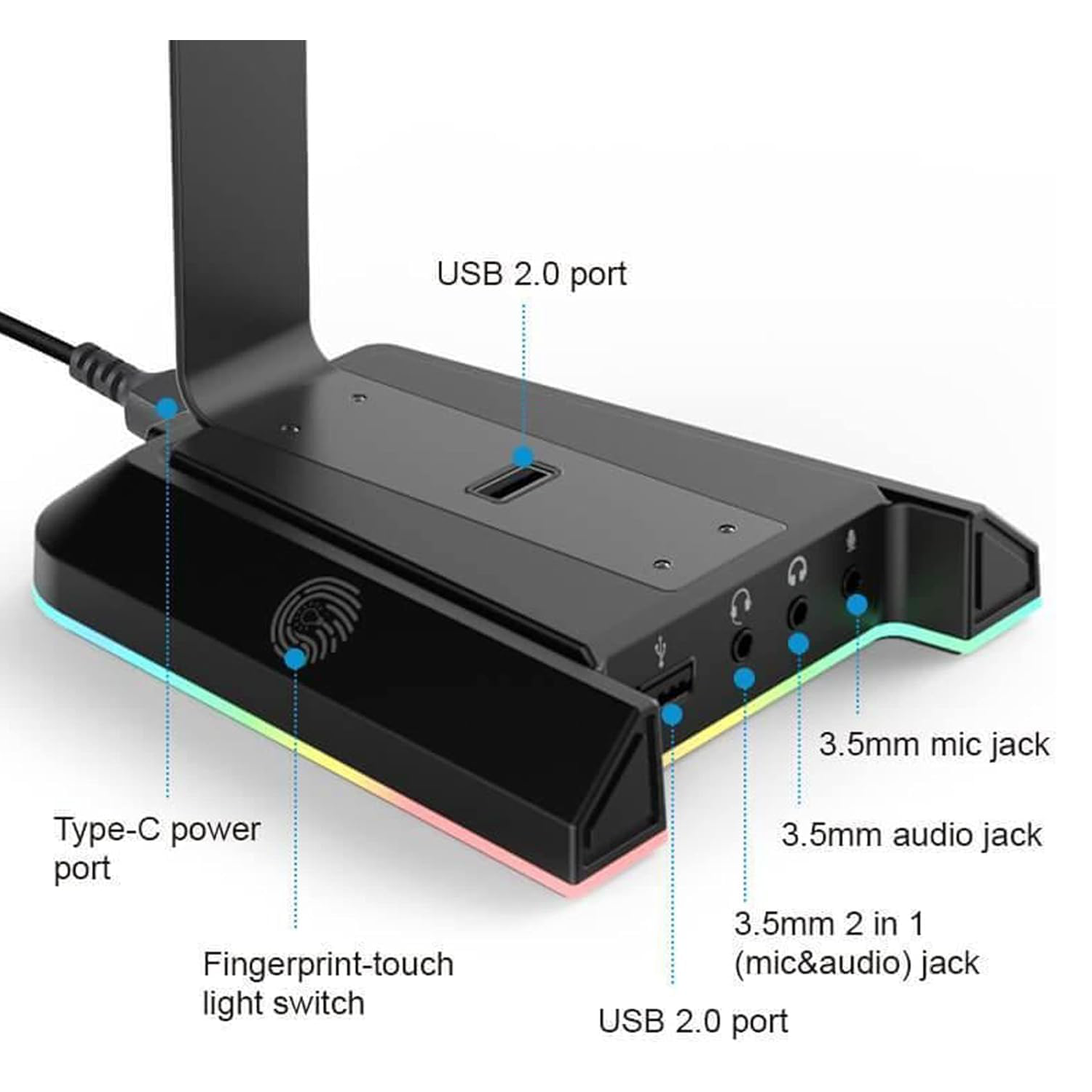 HS-07 RGB Headphone Stand
